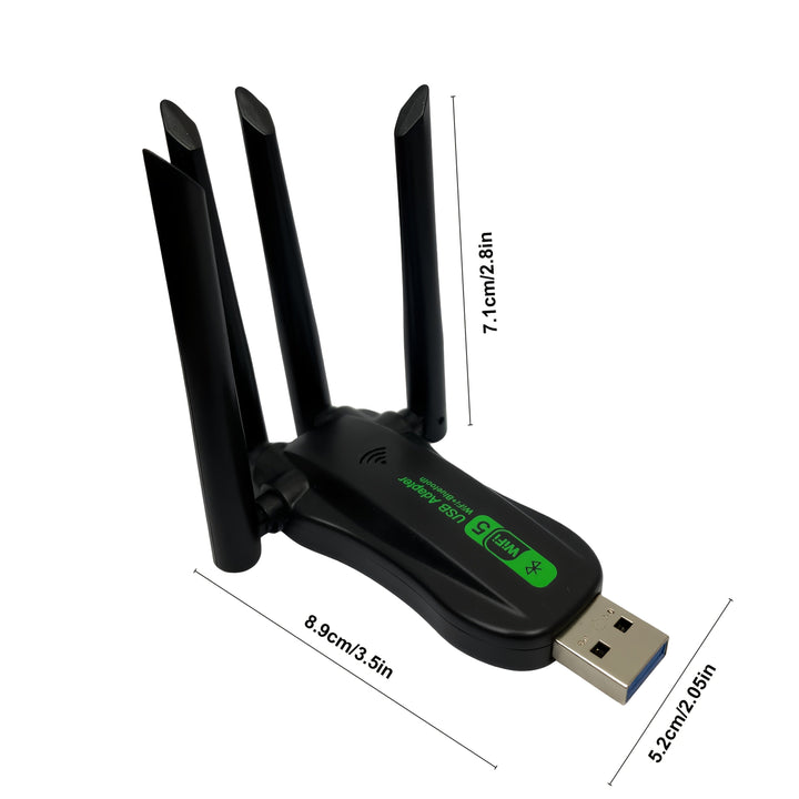 Adaptador inalámbrico dual banda Vszapower con doble modo (BT/WIFI) y alimentación por USB para PC, portátil, tableta - Conecta auriculares inalámbricos, altavoces, teclados, ratones y más, compatible con Windows, Mac, Android, conectividad de tableta, d