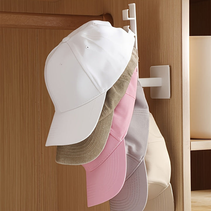 Estantería para Sombreros Ahorra Espacio con Ganchos - Soporte para Gorras de Béisbol en la Puerta, Solución de Almacenamiento Plástico para Armario