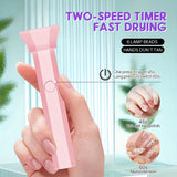 Lámpara de curado de esmalte de uñas portátil de mano con 6 LED, mini secador de uñas sin formaldehído, carga USB, batería de litio recargable, capacidad de batería de 200mAh