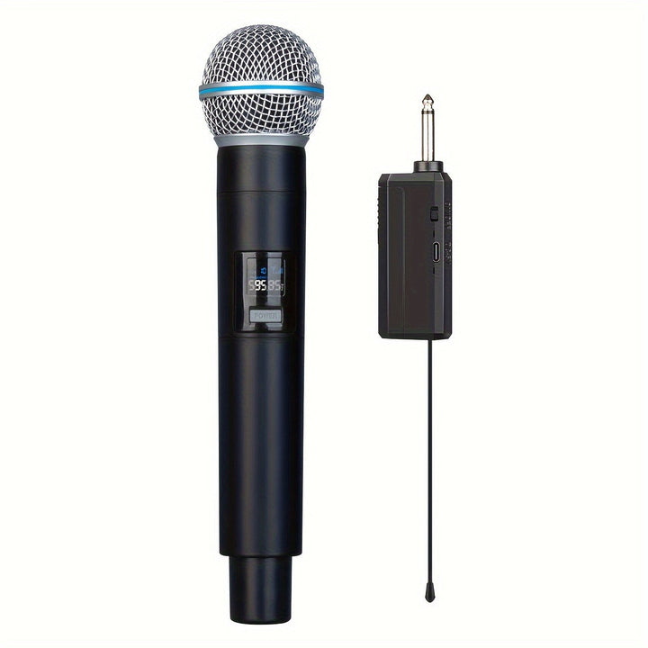 Micrófono Inalámbrico Recargable DEPUSHENG de Doble Canal 4 Canales Plug and Play Adecuado para Karaoke, Cantar, Discursos, Bodas, Sistemas de PA