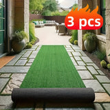 3 Rollos de Alfombra Artificial de Césped Sintético Lujoso Resistente a los Rayos UV, 3.0 metros x 50.01 cm, Material Plástico Duradero, Adecuado para Uso Interior/Exterior, Amigable con Mascotas, Ideal para Jardines, Balcones, Patios, Piscinas y Decorac