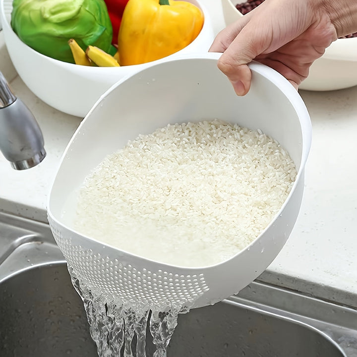 1/2pcs Cesta de Almacenamiento, Cesta de Lavandería Multifuncional, Cesta de Drenaje de Alimentos Moderna, Fruta, Verdura, Arroz y Granos, Caja de Almacenamiento de Cocina y Armario de Almacenamiento, Accesorios de Cocina