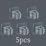 Juego de 4/5 Ganchos para Fregona, Soporte Sin Taladro con Pegamento Fuerte, Organizador Montado en la Pared para Escobas y Trapeadores, Gancho Utilitario para Almacenamiento de Herramientas Domésticas