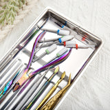 1 plato de desinfección de acero inoxidable para herramientas de arte de uñas - Acero inoxidable 304, desinfección rápida de 5 minutos, duradero y resistente, ideal para herramientas de manicura, accesorios de arte de uñas, almacenamiento de escritorio e