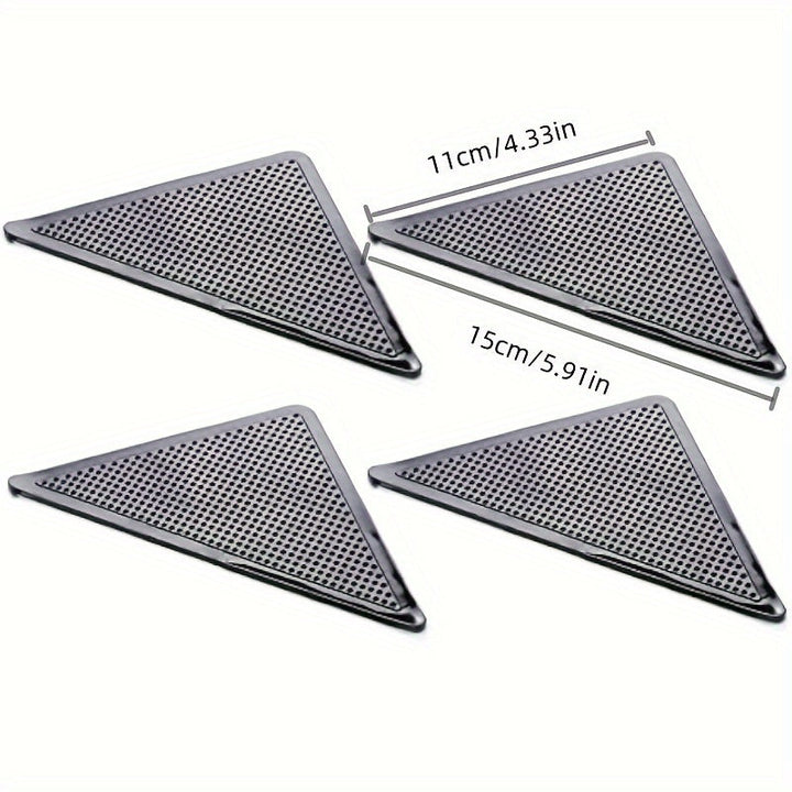 8pcs Rabenda Agarraderas Triangulares para Alfombras - Antideslizantes, Almohadillas Adhesivas de Doble Cara para Alfombras de Área, Fáciles de Aplicar y Quitar, Lavables, Mantienen las Esquinas Planas en Suelos de Madera y Azulejos - Ideales para Dormit