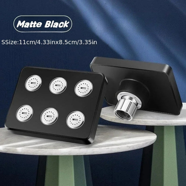 DCdray Cabezal de Ducha Mini Giratorio 360° de Alta Presión - Cabezal Cuadrado ABS Ahorrador de Agua con Flujo Ajustable para Baños Estilo Bohemio Moderno (/Blanco), Accesorio Duradero para el Baño