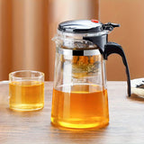 1pc Tetera de Vidrio Elegante de 750ml con Infusor de Un Solo Botón - Perfecta para Té de Hojas Sueltas, Regalo Ideal para Aficionados al Té, Té con Filtro, Uso Doméstico