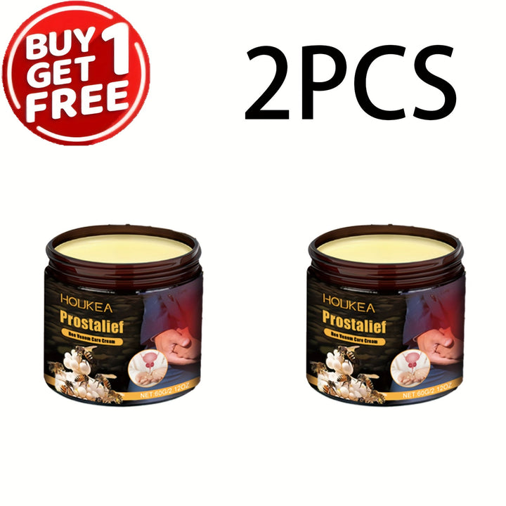 Crema de Cuidado Hidratante con Veneno de Abeja para Hombres HOUKEA, nutritiva e hidratante, hipoalergénica, 60g/2.12oz*2 para todo tipo de piel Claro Beis
