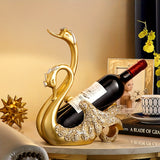 Adorno Creativo de Estante para Vino con Forma de Cisne Europeo, Almacenamiento de Lujo para Bar de Alta Gama, Soporte Decorativo para Botellas de Vino en la Mesa del Comedor