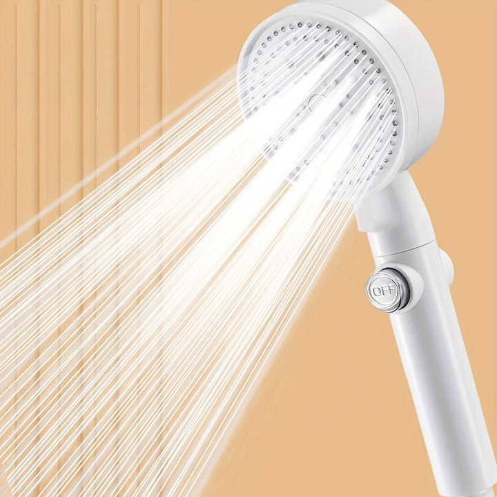 Juego de cabezal de ducha portátil TATUKIKO, montaje en pared, acabado pulido, blanco crema, con presión, con kit de instalación y modo de ahorro de agua, para baño, accesorio de cabezal de ducha|Aspecto moderno|Acabado pulido, cabezal de ducha y manguer