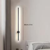 1pc Aplique de montaje semi empotrado LED moderno, luz de pared lineal larga para comedor, sala de estar, dormitorio, pasillo - Pantalla de metal, cableado 85V-265V, incluye fuente de luz, no requiere batería
