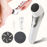 Extracción de pies eléctrica recargable por USB con 2 cabezas de repuesto, disponible en blanco/negro o dorado/plateado, herramienta de eliminación de luz muerta de alta eficiencia beige/cuidado otoñal, dispositivo de pedicura portátil, regalo perfecto p