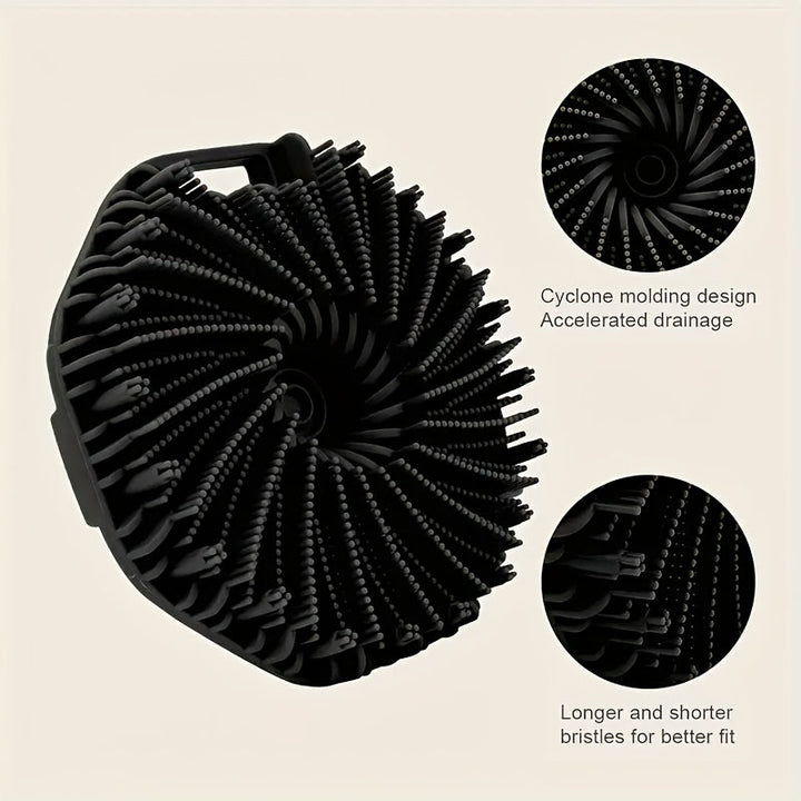 Escobilla exfoliante ergonómica de silicona con tecnología de espuma - Sin batería, para limpieza profunda y masaje, diseño portátil y anatómico, no necesita energía, esencial para el baño y la ducha en viajes, escobilla exfoliante, ducha sin fragancia,