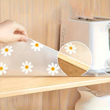 1 Rollo de Forro para Cajones EVA Fácil de Limpiar con Diseño Floral de Margaritas, Adecuado para Armarios y Encimeras de Cocina | Organizador de Cajón de Material EVA