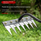 1 Pieza de Rastrillo de Acero al Carbono Resistente para Jardín - Herramienta Manual Duradera con Puntas Afiladas para Aeración del Suelo, Desmalezado y Paisajismo (Sin Mango Incluido) | Diseño Robusto en Metal | Rastrillo con Puntas Nítidas
