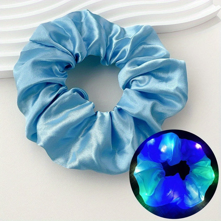 12 piezas de anillos de pelo de intestino grueso luminosos LED, adecuados para niñas y mujeres. Accesorios de luz nocturna de modo multicolor, adecuados para fiestas de carnaval.