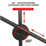 Soporte de Micrófono para Suelo Metálico Soporte Triple para Dos Micrófonos Soporte Flexible para Instrumentos Musicales