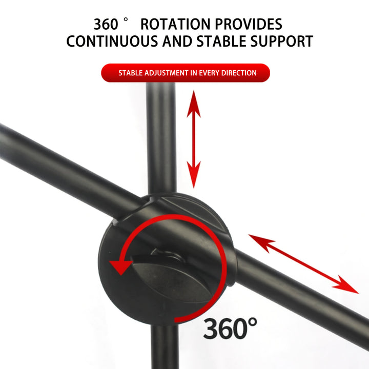 Soporte de Micrófono para Suelo Metálico Soporte Triple para Dos Micrófonos Soporte Flexible para Instrumentos Musicales