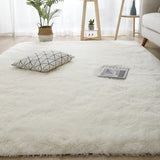 1 alfombra de peluche lujosa y suave, rectangular, antideslizante, tejida en poliéster, gruesa, cálida y esponjosa, para dormitorio y sala, lavable a mano
