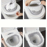 1 cojín para inodoro grueso, cojín extraíble para inodoro, funda universal tejida y cálida para inodoro, cojín lavable para inodoro, cubierta suave de invierno para inodoro, accesorios para baño