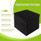 50pcs Paneles de Espuma Acústica en Forma de Cuña para Estudios de Grabación - 1"x12"x12" Esponja de Tratamiento de Absorción de Sonido a Prueba de Fuego