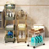 1-Pack Estante de Almacenamiento Multifuncional de 2/3/4 Niveles, Mesa para Comer con Gabinete Móvil, Carro Organizador de Botellas y Snacks de Varios Pisos, Caja de Almacenamiento de Pie para Dormitorio o Sala de Estar