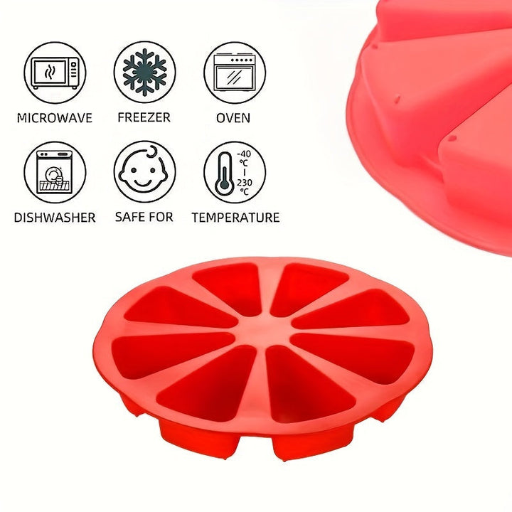 1pc Molde de Silicona, Molde de Horneado de Silicona Antiadherente Fácil de Desmoldar, Molde de Pastel de Porción con 8 Ranuras Triangulares para Brownies, Muffins, Cheesecake, Pan de Maíz, Herramientas Manuales de Cocina para Horno