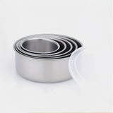 Juego de 10 Recipientes para Alimentos de Acero Inoxidable con Tapas Antifugas, Organizador Redondo Apilable - Ideal para Preparación de Comidas, Sobras y Despensa - Apto para Lavavajillas, Diseño Multitamaño y Estilo Minimalista
