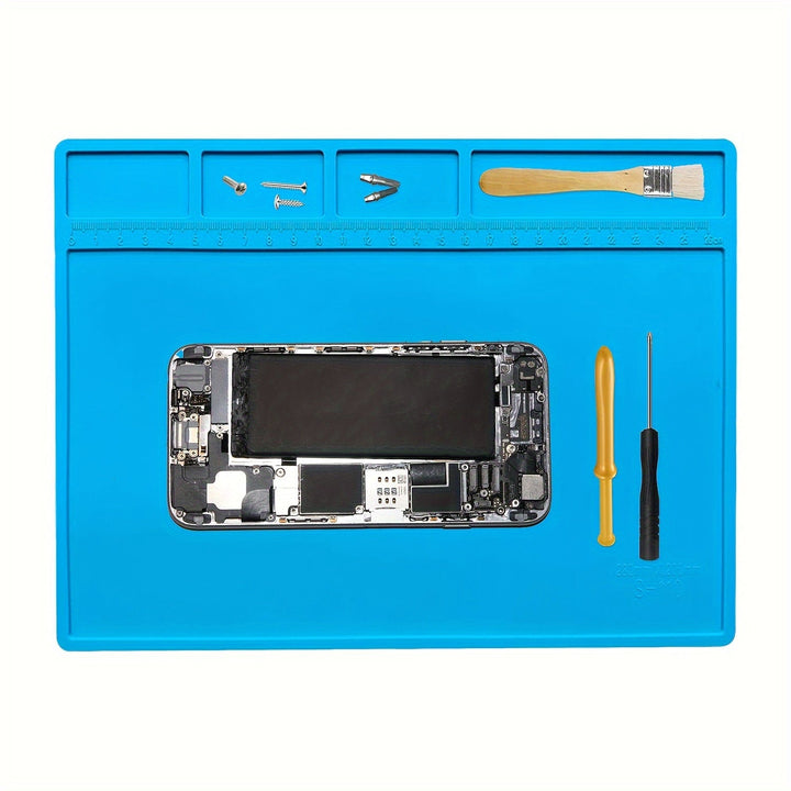 1 Alfombrilla Antideslizante para Reparación de Placas Circuito, Resistente al Calor y Antideslizante, Adecuada para Teléfonos Móviles, Portátiles y Mantenimiento de Cámaras, Herramienta Esencial para Talleres de Reparación, Banco de Trabajo con Soldador