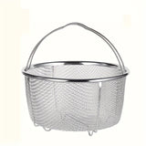 1pc Cesta de malla de acero inoxidable con asa, inserto de vaporizador multifuncional para olla, colador versátil para freír, hervir, cocinar al vapor, con diseño de prevención de escaldaduras, para verduras, mariscos