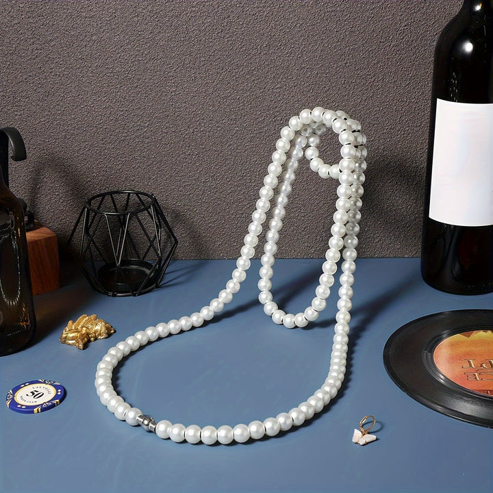 Elegante Collar de Perlas con Estante Flotante para Vino - Decoración de Mesa de Hierro para Hogar, Bar y Restaurante