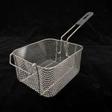 Canasta de Acero Inoxidable con Mango Metálico - Fácil de Limpiar, Plegable y Resistente al Calor | Ideal para Papas Fritas, Alitas de Pollo y Más | Herramienta de Cocina Comercial y Doméstica | Estructura de Malla Duradera | Canasta de Malla Robusta