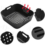 22.86 cm Forros de silicona reutilizables cuadrados para freidora de aire Ninja AF140 AF141 AF180 AF181 para freidora de aire Philips HD9270 Accesorios de horno para cesta de silicona para hornear