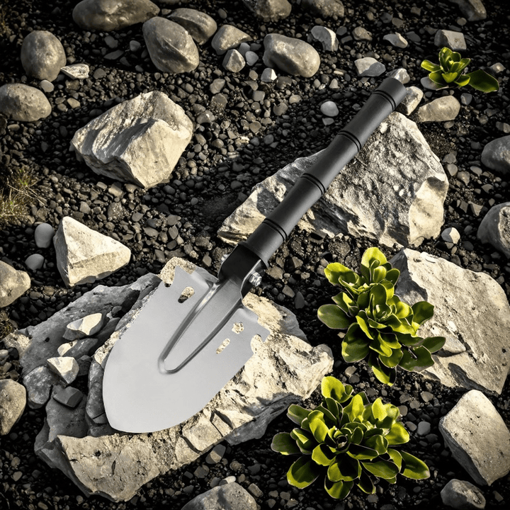 Pala plegable de acero de alta resistencia, herramienta de supervivencia multiusos diseñada para off-road, camping y senderismo, adecuada para todas las 11 fiestas.