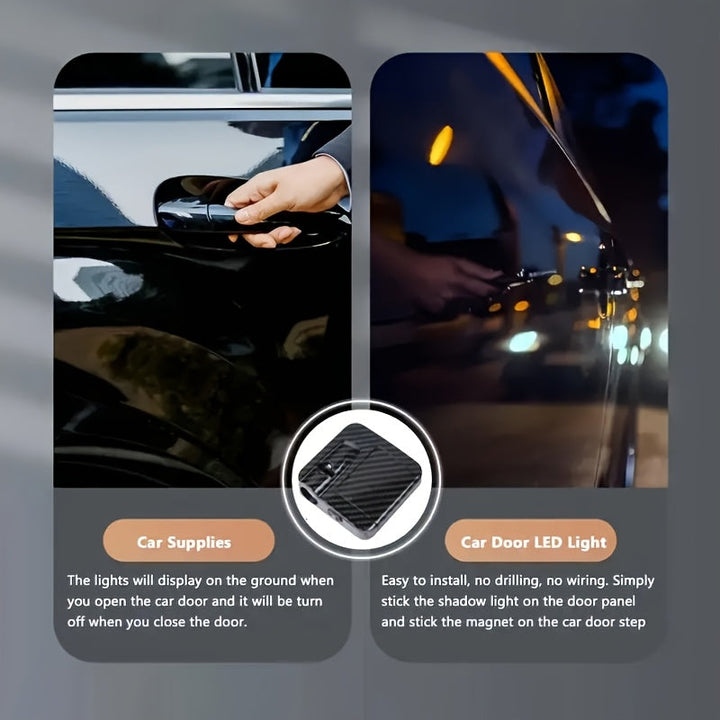 Luces de Bienvenida LED para Puertas de Coche Adecuadas para Varios Autos, Fácil Instalación, Para Automóviles, SUV y Camiones, Equipo de Iluminación Universal para Vehículos, Sin Necesidad de Batería
