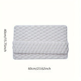 Alfombra de Baño de Espuma Viscoelástica Suave con Base Antideslizante, Superficie Texturizada y Atrapa Agua para el Hogar - Blanca, Forma Rectangular, Material de Alta Elasticidad, Suelos Fáciles de Limpiar, Alfombra de Baño