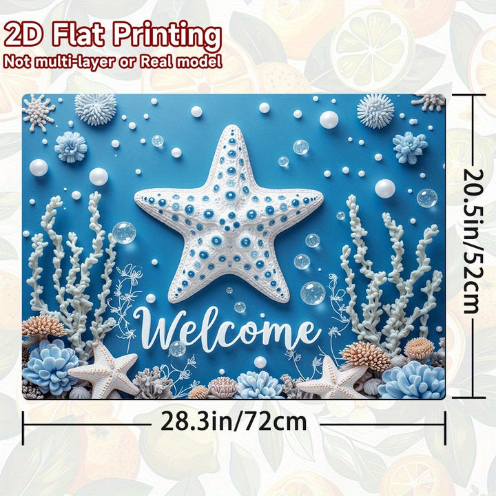 1pc Protector de Estufa - Decoración Oceánica para Cocina, Superficie Antideslizante y Fácil de Limpiar, Cubierta para Placas de Gas/Eléctricas, Apto para Lavavajillas - Ideal para Cocina o Hogar Costero, Poliéster Duradero, 2D Plano