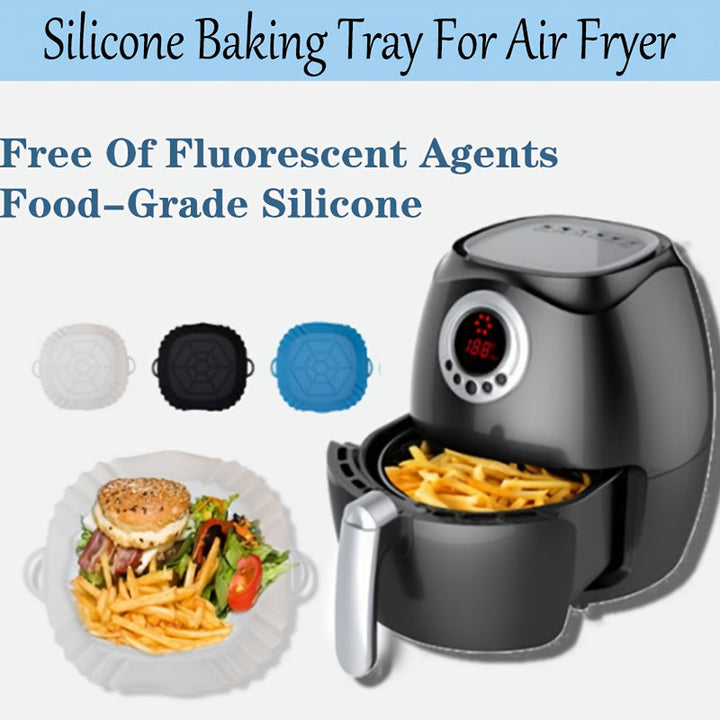 Alfombrilla de Silicona para Freidora de Aire - Cuadrada, para Microondas y Parrillas & Cocina al Aire Libre, Fácil de Limpiar, Reutilizable, Antiadherente, Ideal para Cocinar Saludable, Esencial en la Cocina