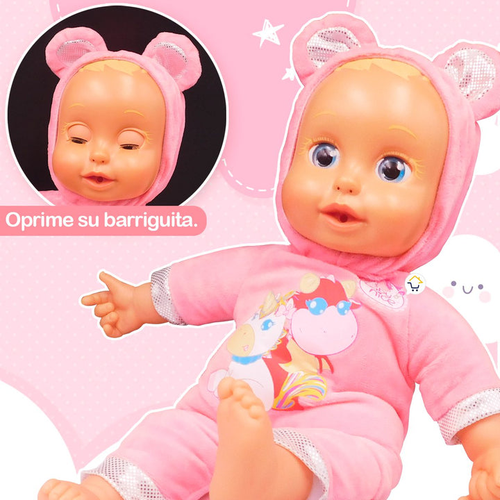 Muñeca Bebe Lagrimas Reales Sonidos Infantil Juguete RV1915