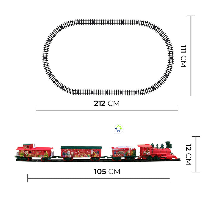 Tren Clásico 24 Piezas Luces Sonidos Infantil Árbol Navidad TCNO3