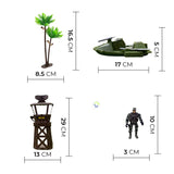 Set Militar Vehículos Avion Accesorios Juguete Niños HWM423-2
