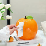 1 Caja Grande de Pañuelos Naranja para Buena Suerte, Adorno de Mesa Decorativo para el Hogar, Porta Servilletas, Contenedor de Almacenamiento de Papel Higiénico con Diseño de Dibujos Animados, Adecuado para Sala de Estar, Baño y Dormitorio