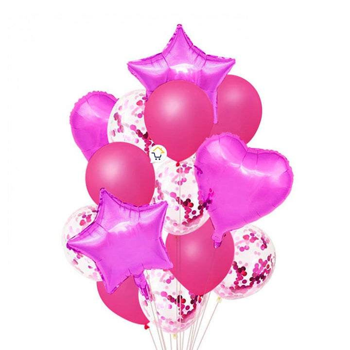 Kit Decoración Globos Estrella y Corazón Feliz Cumpleaños OE235