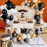 Kit Decoración Globos Estrella y Corazón Feliz Cumpleaños OE235