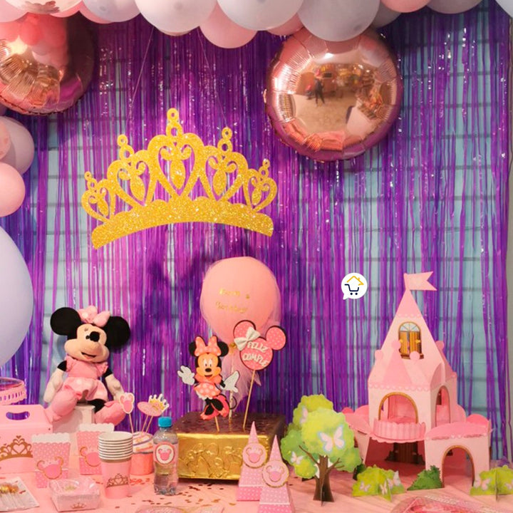 Cortina Metalizada brillante x3 Decoración Fiestas OE111