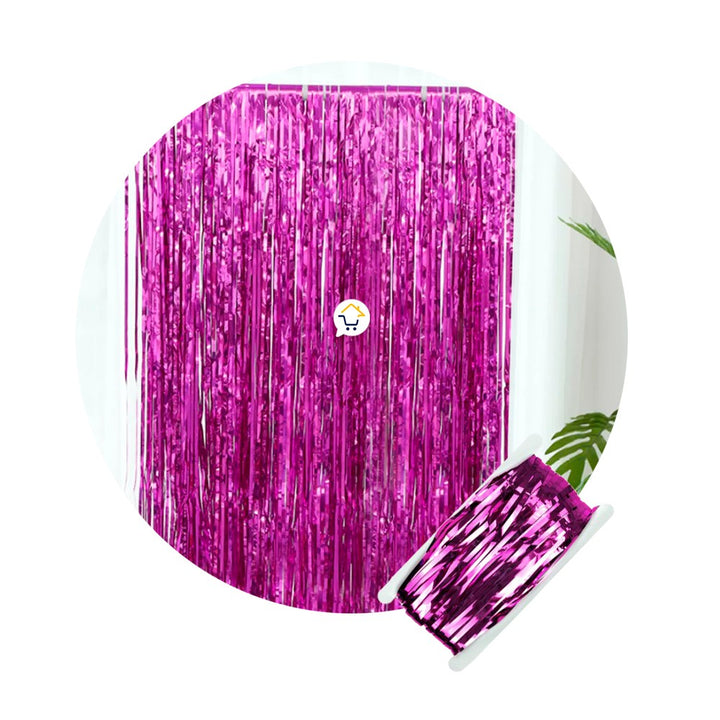 Cortina Metalizada brillante x3 Decoración Fiestas OE111