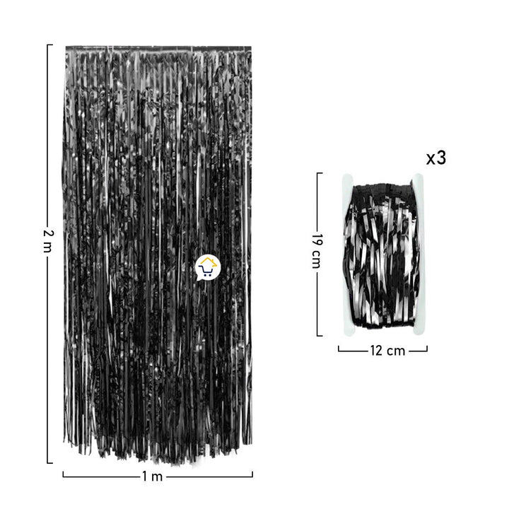 Cortina Metalizada brillante x3 Decoración Fiestas OE111