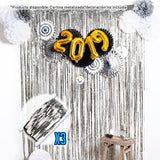 Cortina Metalizada brillante x3 Decoración Fiestas OE111