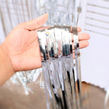 Cortina Metalizada brillante x3 Decoración Fiestas OE111