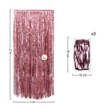 Cortina Metalizada brillante x3 Decoración Fiestas OE111